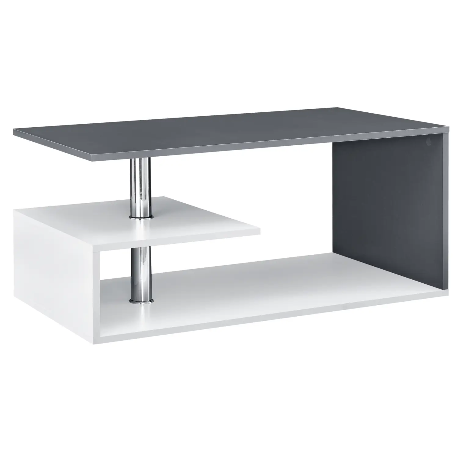 Lomadox Couchtisch BELOVAR-100, weiß mit dunkelgrau, B/H/T ca. 90/41/50 cm Online Outlet