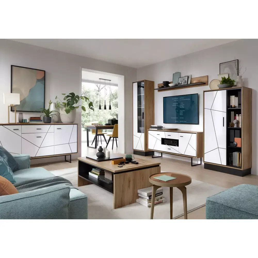Lomadox Couchtisch BRISTOL-129 in Catania Eiche Nb. mit schwarz, B/H/T: ca. 107/43/70 cm Zeitlich begrenztes Angebot