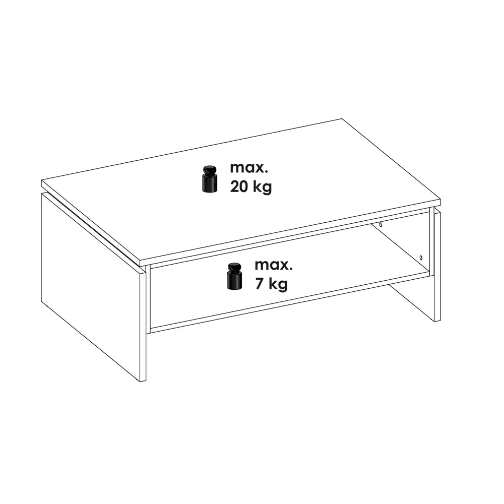 Lomadox Couchtisch BRISTOL-129 in Catania Eiche Nb. mit schwarz, B/H/T: ca. 107/43/70 cm Zeitlich begrenztes Angebot