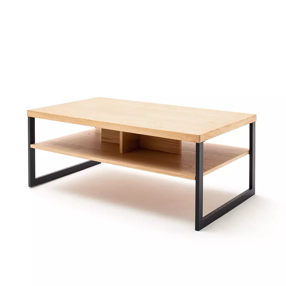 Lomadox Couchtisch in Eiche Bianco geölt SOMBOR-05, B/H/T ca. 115/45/65 cm