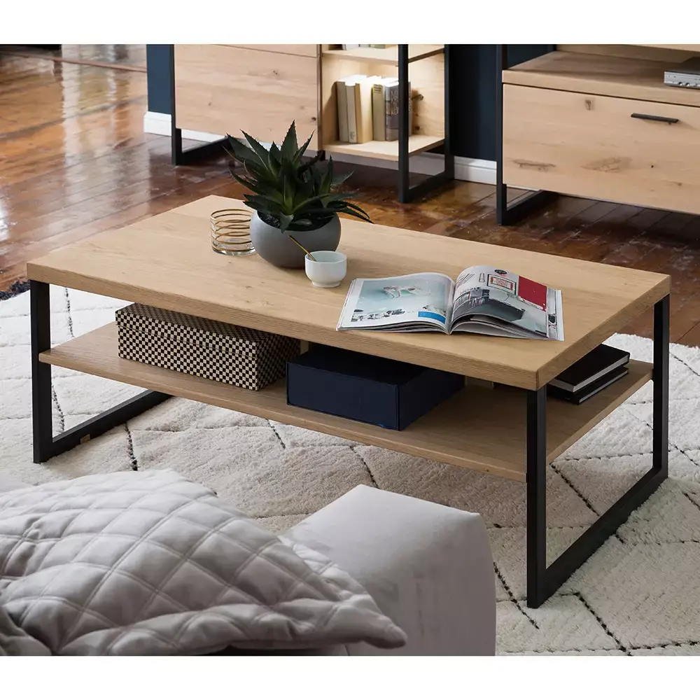 Lomadox Couchtisch in Eiche Bianco geölt SOMBOR-05, B/H/T ca. 115/45/65 cm Bestseller