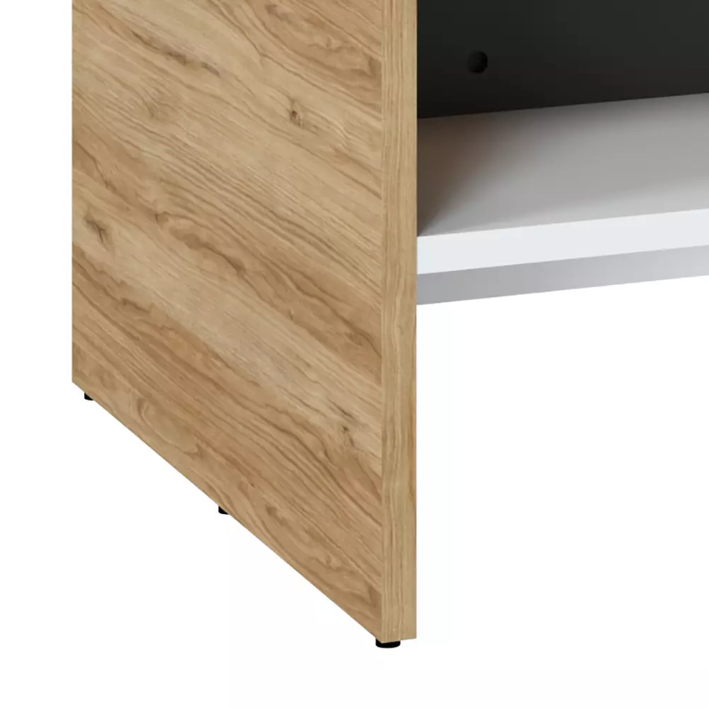 Lomadox Couchtisch in Eiche Nb. mit weiß SANDVIKA-129, B/H/T ca. 100/45,5/66 cm Kauf eins, bekomm eins gratis