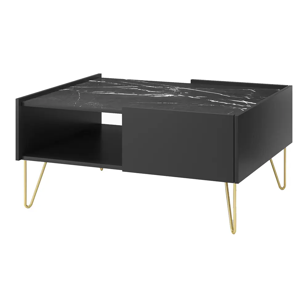 Lomadox Couchtisch in graphit, HERMOSILLO-160, Oberboden in Marmoroptik VIP-Rabatte