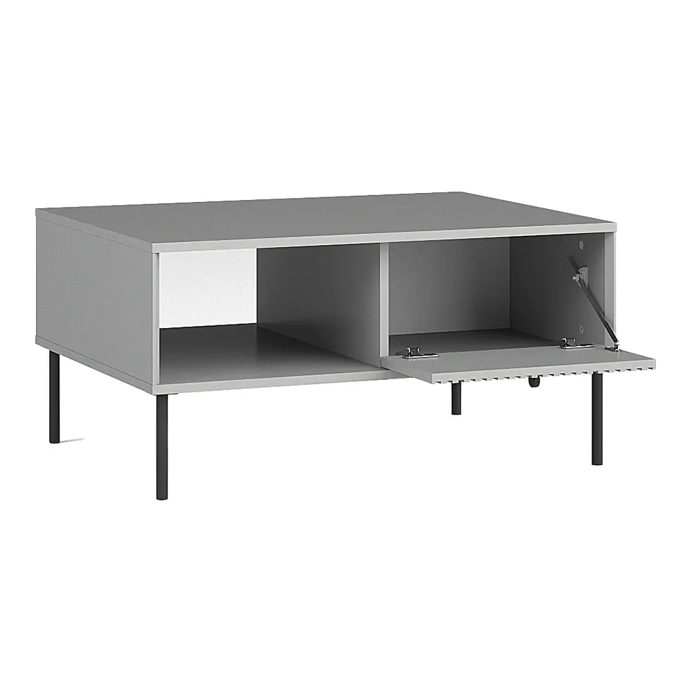 Lomadox Couchtisch in grau mit gerillter Front IPSWICH-166 Tiefpreis