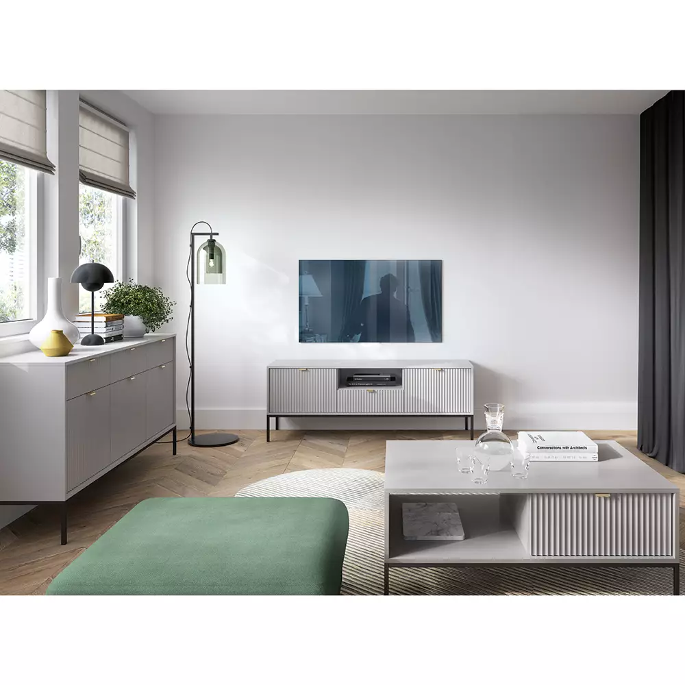 Lomadox Couchtisch in grau, Fußgestell schwarz, NEWCASTLE-160 Super Sparpreis