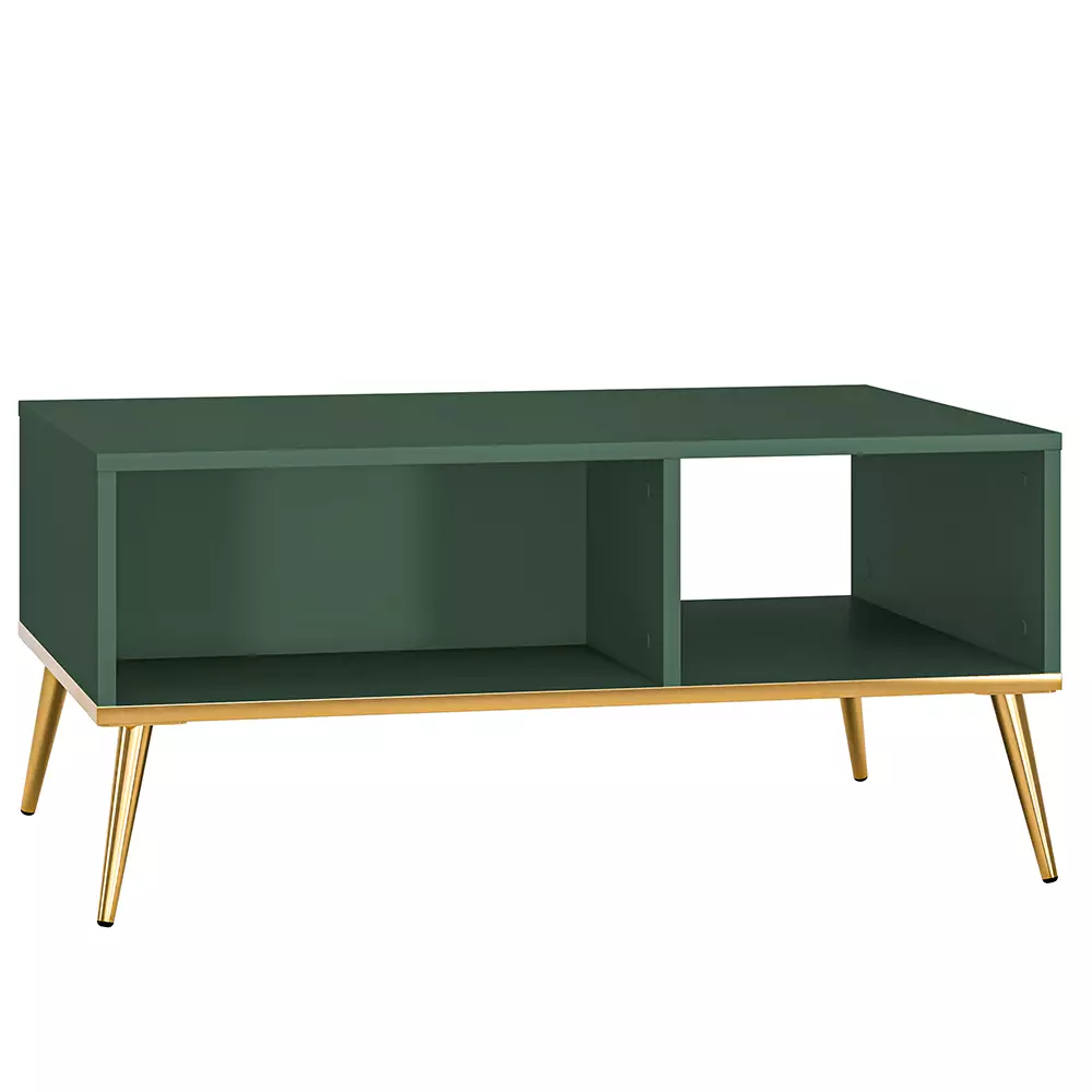 Lomadox Couchtisch in grün mit goldfarbenen Füßen FASANO-131, B/H/T ca. 90/42/60 cm Wochenangebot