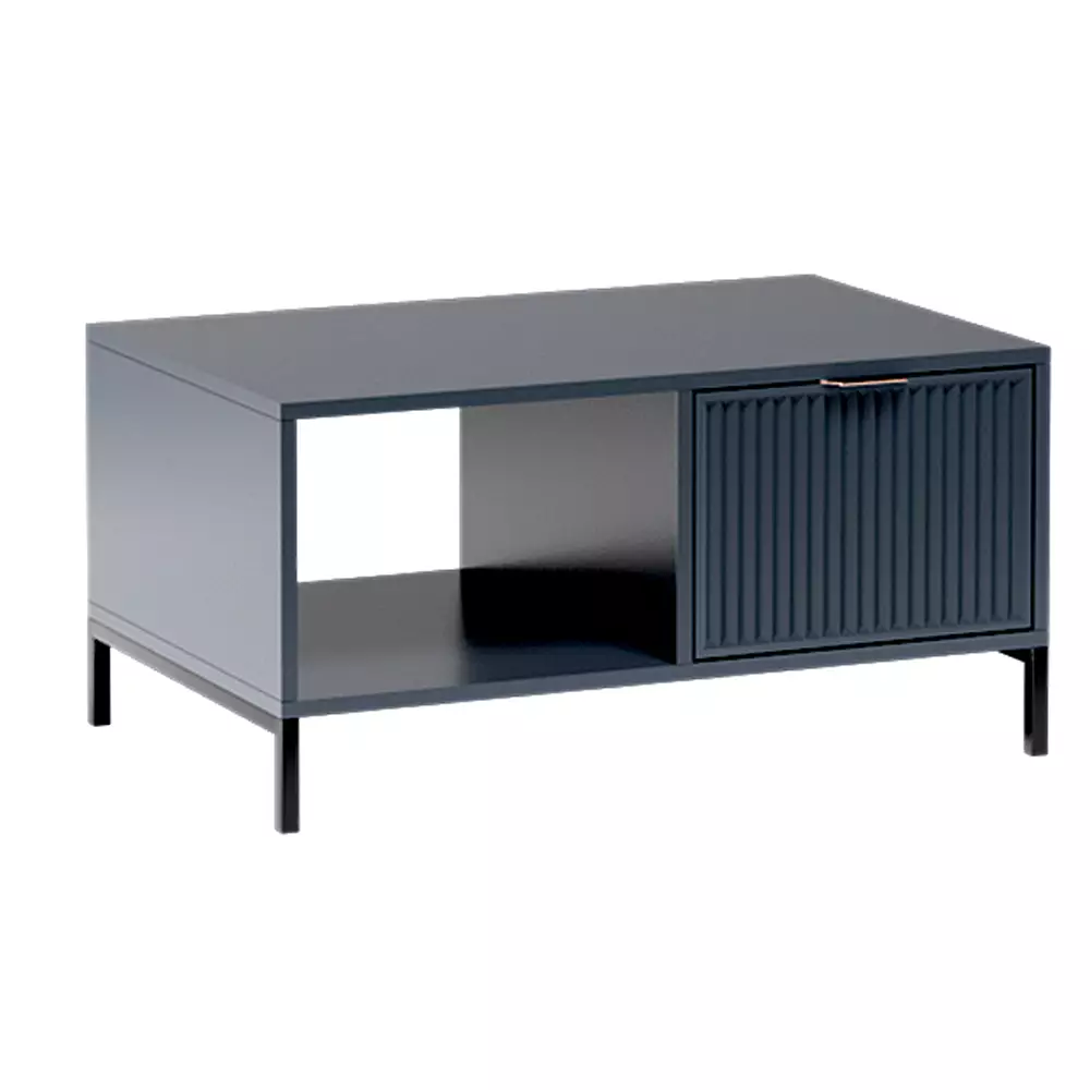Lomadox Couchtisch in Indigo blau mit Rillenoptik LAURO-161 Kostenlose Rückgabe