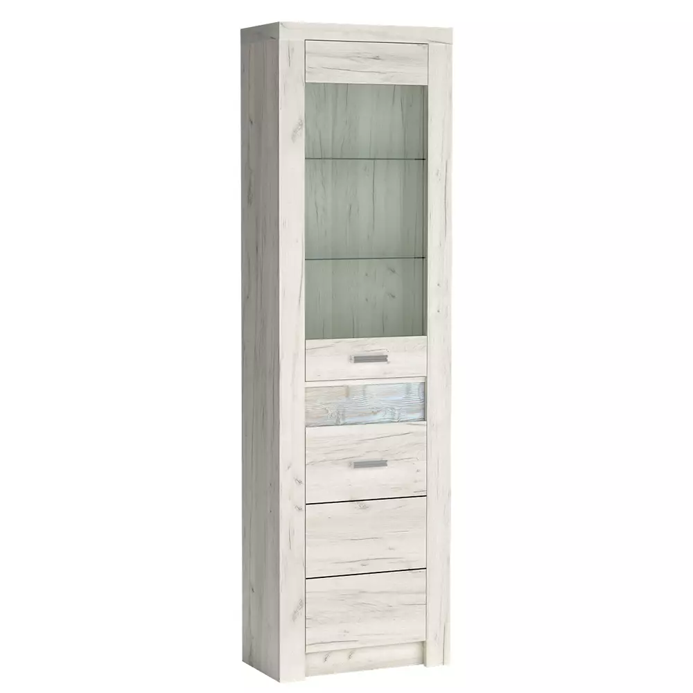 Lomadox Eckschrank mit optionaler Beleuchtung modern in Esche weiß INGENIO-161 Letzte 2 Tage