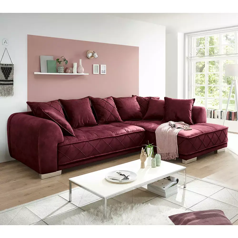 Lomadox Ecksofa mit 8 Rückenkissen in verschiedenen Farben, L-Form, Serie SVENDBORG-09 Letzter Tag
