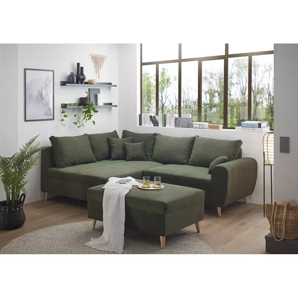 Lomadox Ecksofa mit Hocker und 8 Kissen in verschiedenen Farben, L-Form mit Recamiere rechts oder links, Serie CUNEO-09 Zeitbegrenzte Promotion