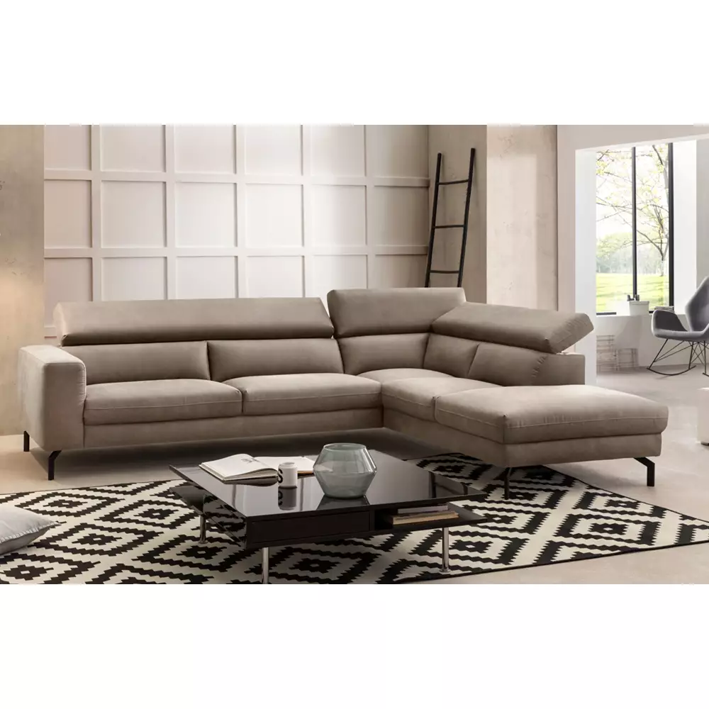 Lomadox Ecksofa mit verstellbaren Kopfteilen, Vintageoptik beige CASSINO-155 Bis zu 60% Rabatt
