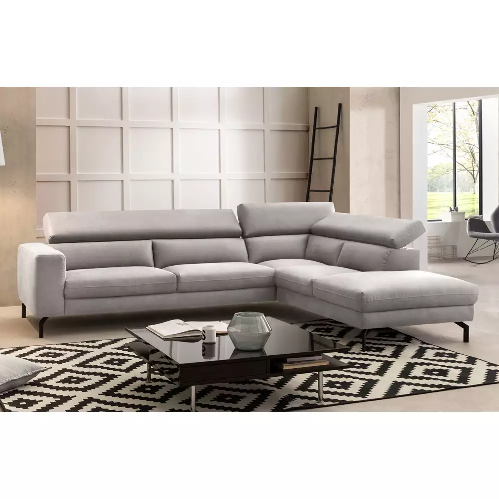 Lomadox Ecksofa mit verstellbaren Kopfteilen, Vintageoptik silber CASSINO-155 Vierteljährliche Förderung