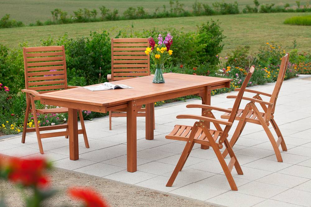 Merxx La Plata Set 5tlg. Seitenausziehtisch 150/185/220 x 90 cm Lagerräumung