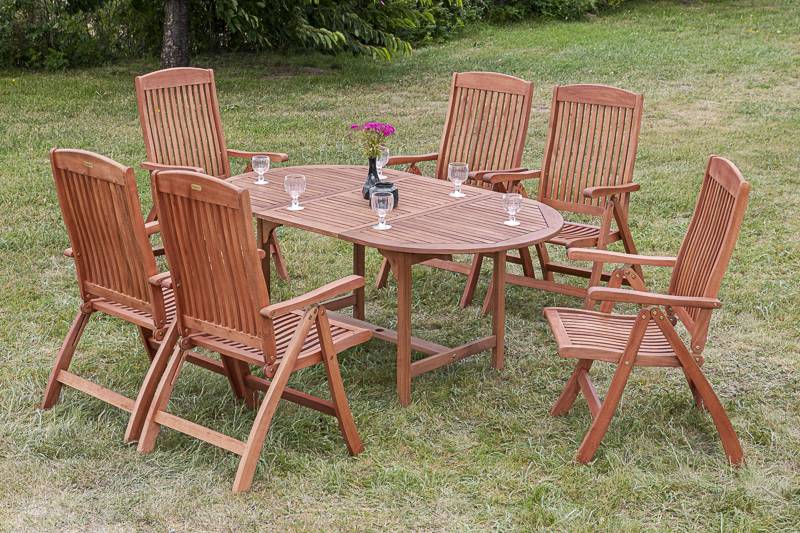 Merxx Maracaibo Set 7tlg. Ausziehtisch 120/170 x 100 cm Kostenloser Versand international