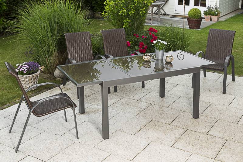Merxx Varese Set 5tlg. Ausziehtisch 120/180 x 90 cm Flash Sale