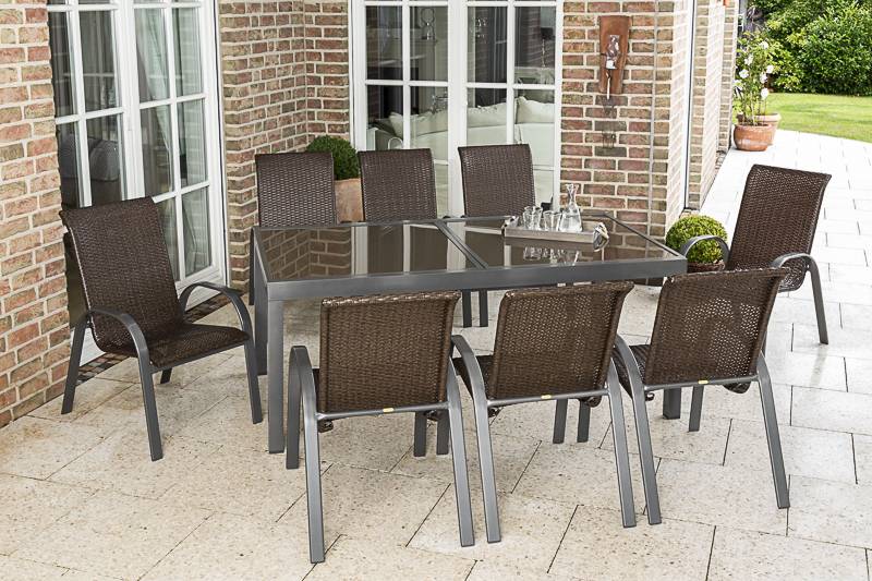 Merxx Varese Set 9tlg. Ausziehtisch 180/240 x 100 cm Zeitbegrenzte Promotion