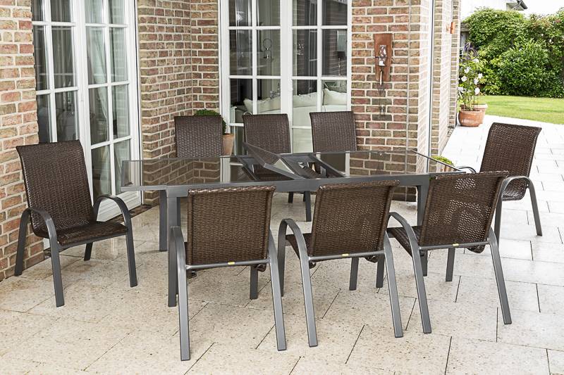 Merxx Varese Set 9tlg. Ausziehtisch 180/240 x 100 cm Zeitbegrenzte Promotion