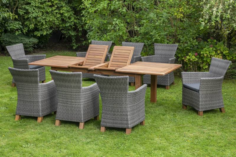 Merxx Toskana Set 17tlg.Doppelausziehtisch 180/260 x 100 cm Bis zu 65% Rabatt