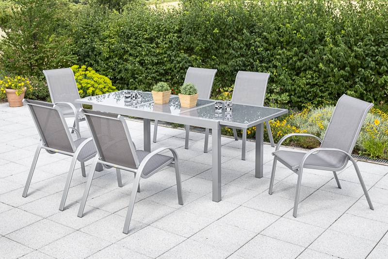 Merxx Amalfi Set 7tlg. Ausziehtisch 160/220 x 90 cm Super Rabatt