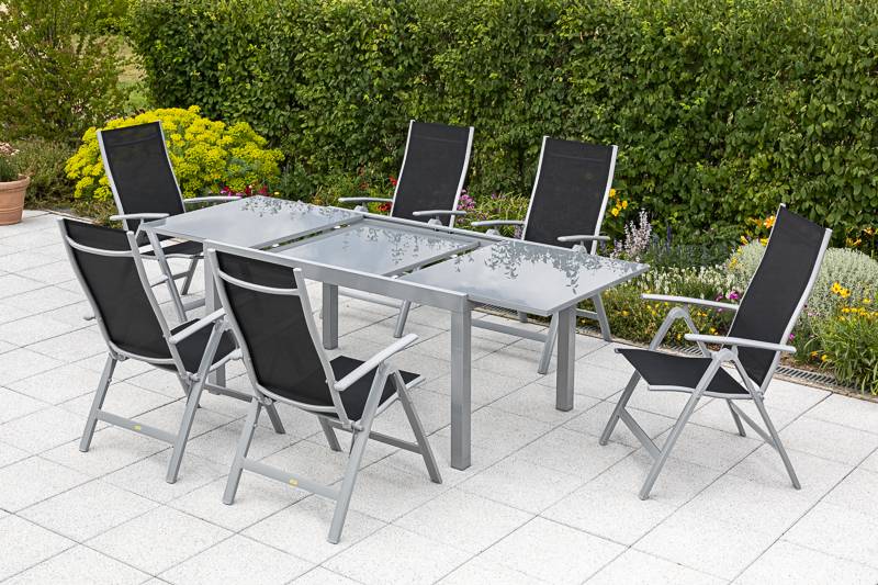 Merxx Carrara Set 7tlg.Semi-Ausziehtisch 150/220 x 90 cm Begrenzte Freigabe