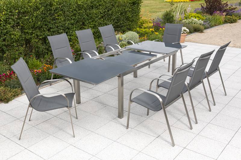 Merxx Lucca Set 9tlg. Ausziehtisch 180/240 x 100 cm Super Rabatt