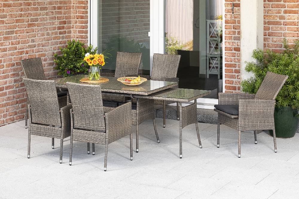Merxx Sevilla Set 13tlg. Ausziehtisch 150/250 x 80 cm Valentinstagsangebot