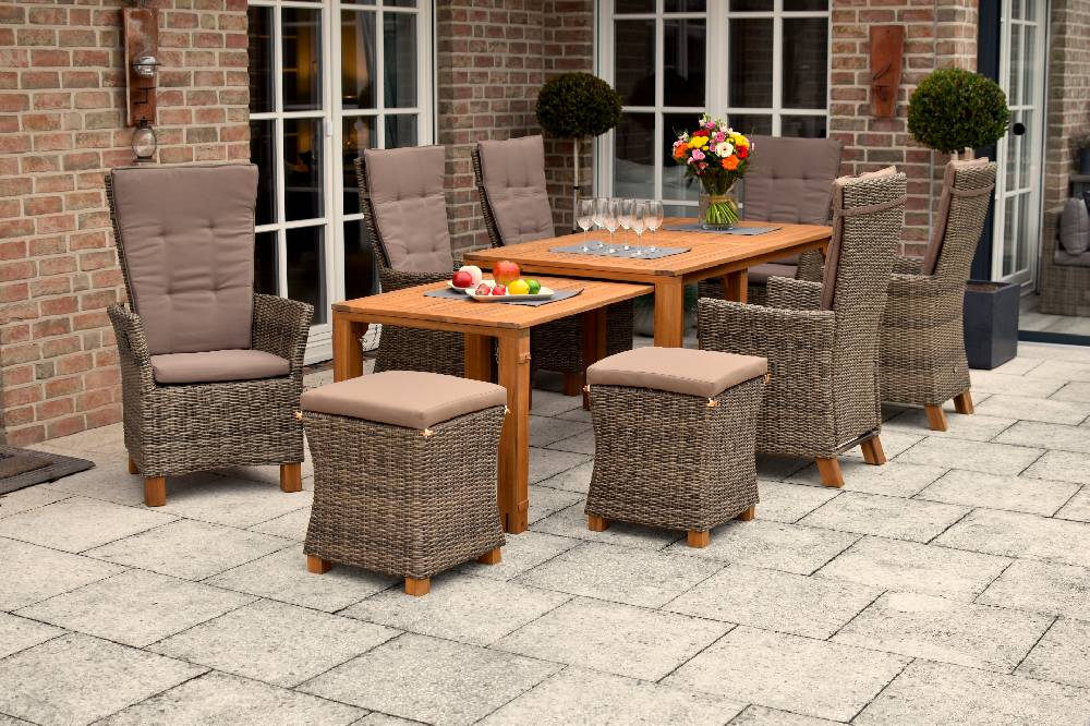 Merxx Toskana Set 9tlg. Flex-Ausziehtisch 185/370 x 90 cm Meist gekauft