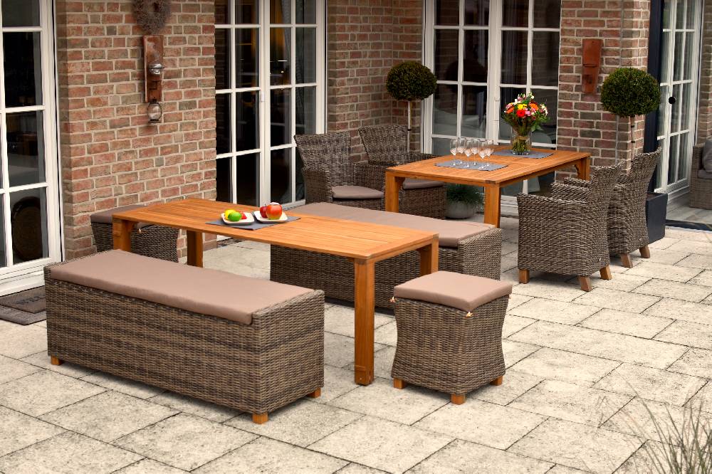Merxx Toskana Set 9tlg. Flex-Ausziehtisch 185/370 x 90 cm Fabrik Onlineshop