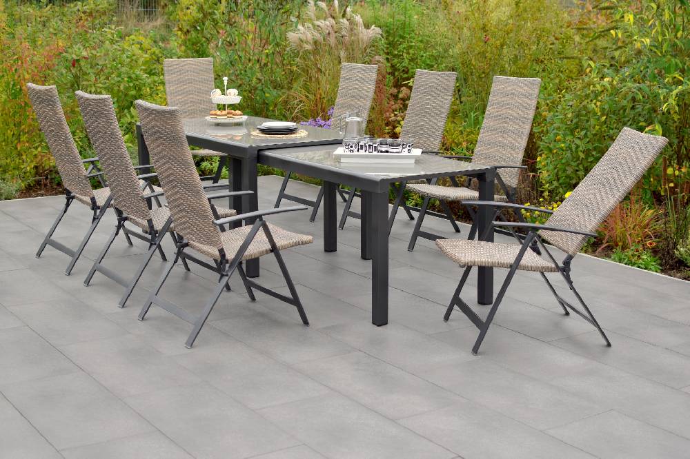 Merxx Sorano Set 9tlg. Flex-Ausziehtisch 160/320 x 78 cm