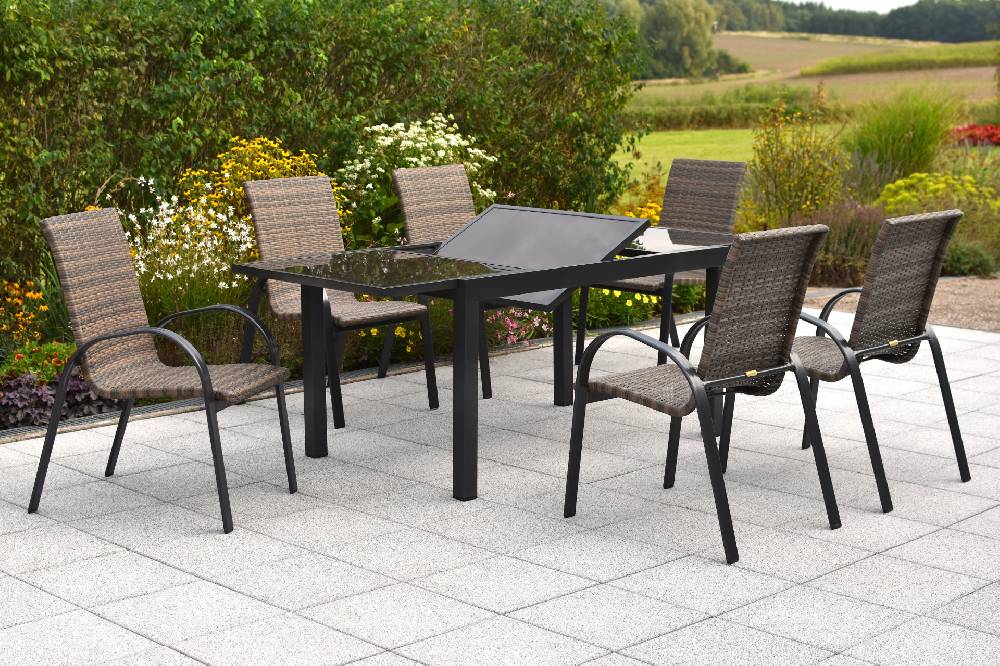 Merxx Varese Set 7tlg. Semi-Ausziehtisch 140/200 x 90 cm Online Shopping