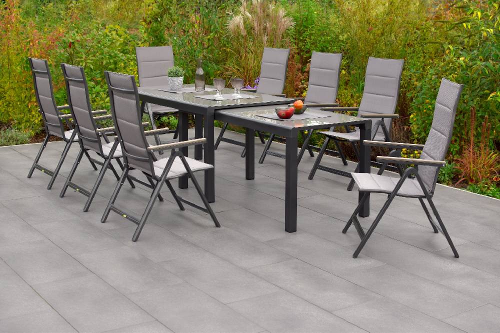 Merxx Trivero Set 9tlg. Flex-Ausziehtisch 160/320 x 78 cm