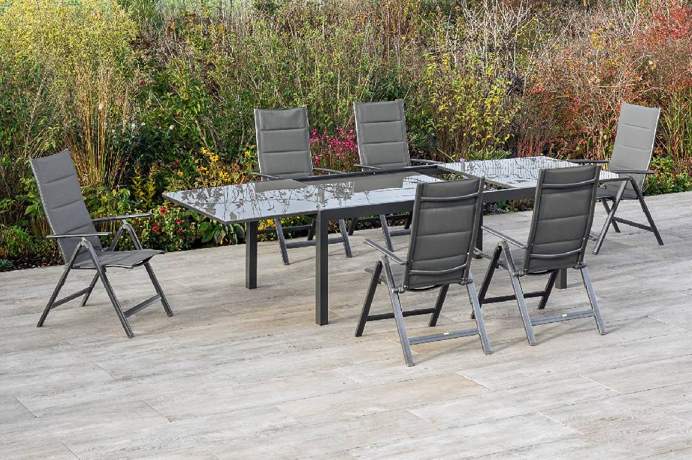 Merxx Taviano Set 7tlg. Semi-Ausziehtisch 200/300 x 100 cm Große Rabatte