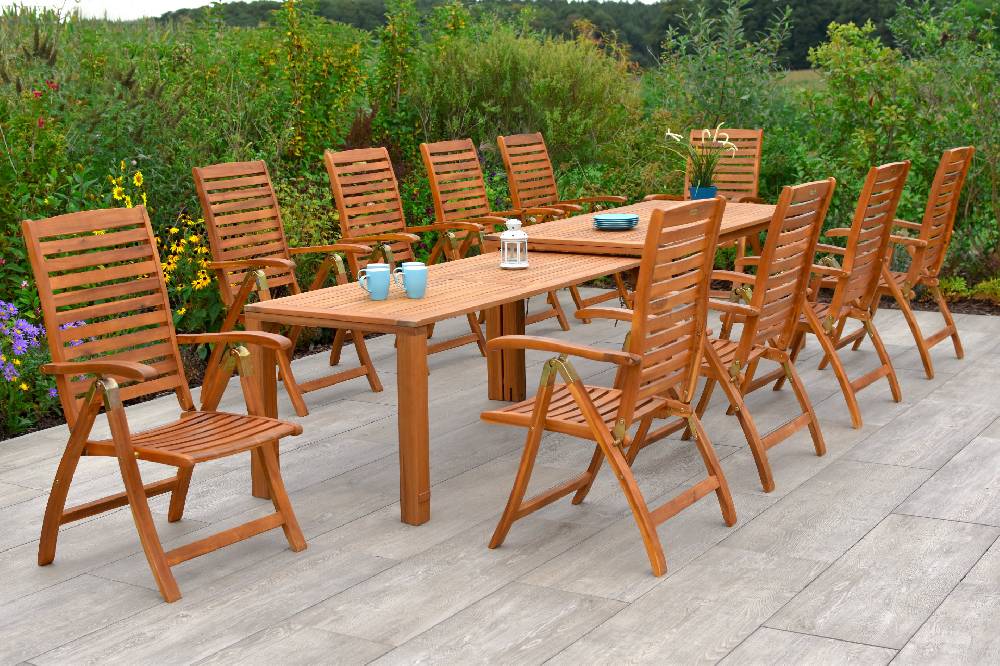 Merxx Paraiba Set 21tlg. Flex-Ausziehtisch 185/370 x 90 cm Tiefpreis