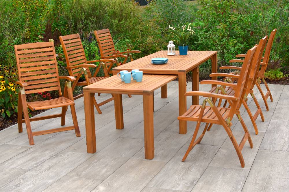 Merxx Paraiba Set 13tlg. Flex-Ausziehtisch 185/370 x 90 cm Wochenangebot
