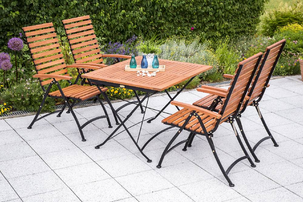Merxx Schlossgarten Set 5tlg. Klapptisch 160 x 90 cm