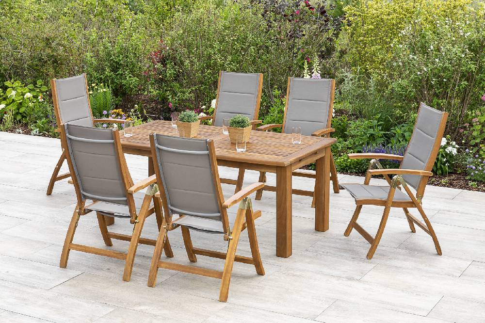 Merxx Acapulco Set 7tlg. Doppelausziehtisch 180/260 x 100 cm Schlussverkauf