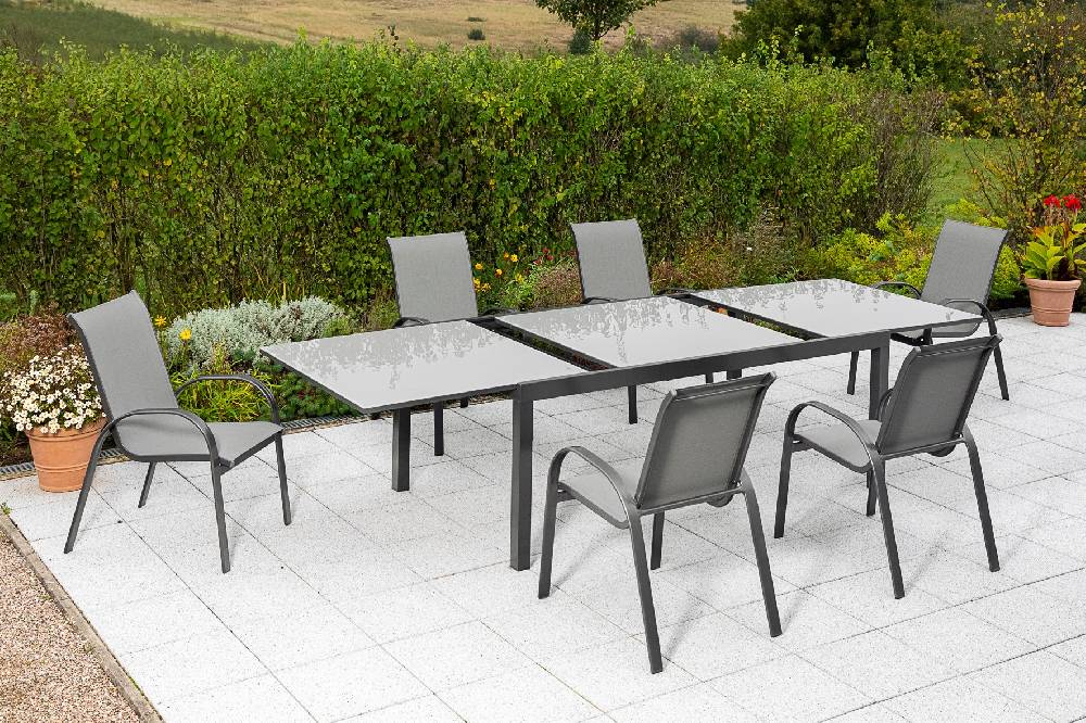 Merxx Amalfi Set 7tlg. Semi-Ausziehtisch 200/300 x 110 cm Zeitbegrenzte Promotion