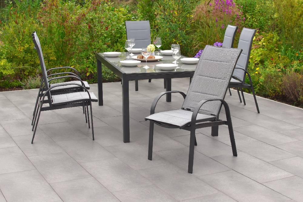 Merxx Marini Set 7tlg. Semi-Ausziehtisch 180/250 x 100 cm Sonderangebot der Fabrik
