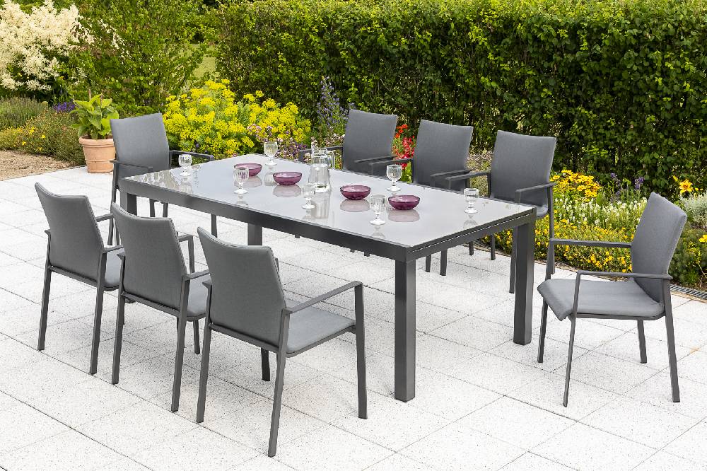 Merxx Bellino Set 9tlg. Semi-Ausziehtisch 220/340 x 110 cm Nur noch ein Tag übrig