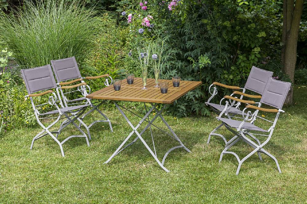 Merxx Prinzengarten Set 5tlg. Klapptisch rund ø 70 cm Kostenloser Versand international