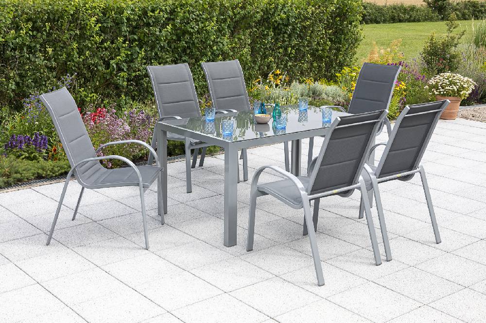 Merxx Amalfi Hochlehner Set 7tlg. Tisch 150 x 90 cm