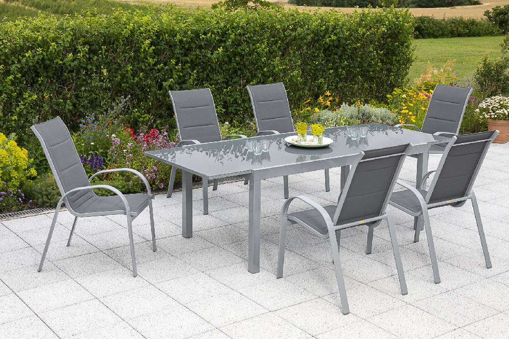 Merxx Amalfi Set 7tlg. Semi-Ausziehtisch 180/250 x 99 cm Vatertagsangebot