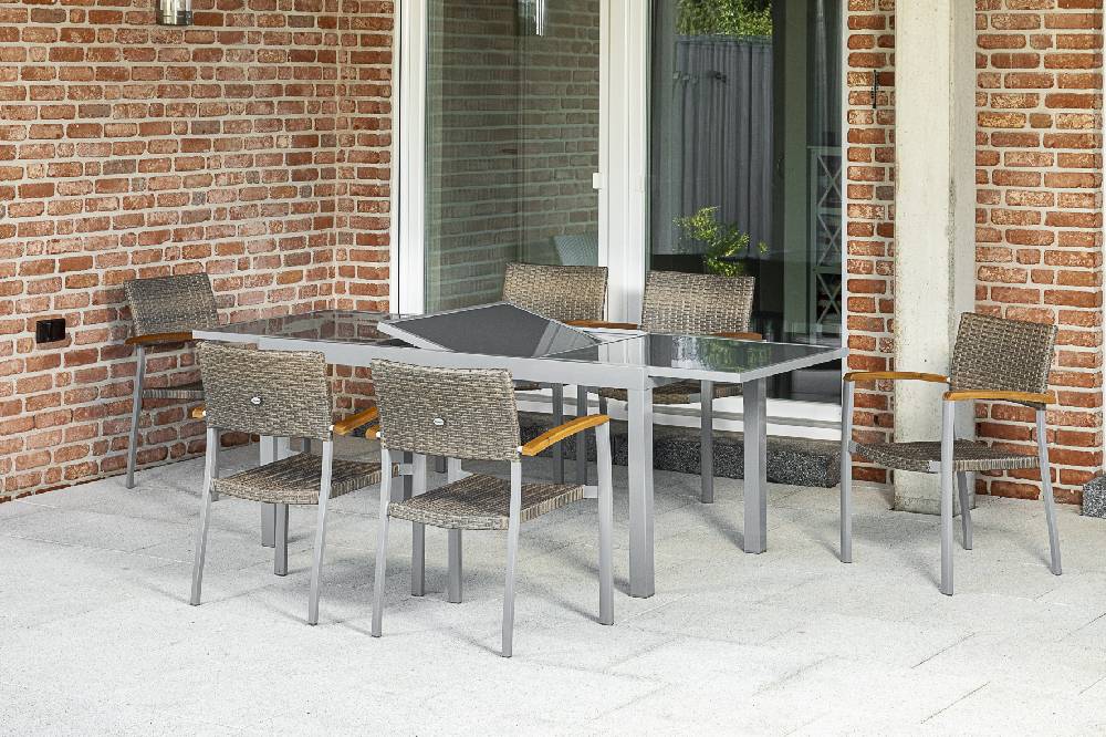 Merxx Silano Set 7tlg. Ausziehtisch 160/220 x 90 cm Riesige Ersparnisse