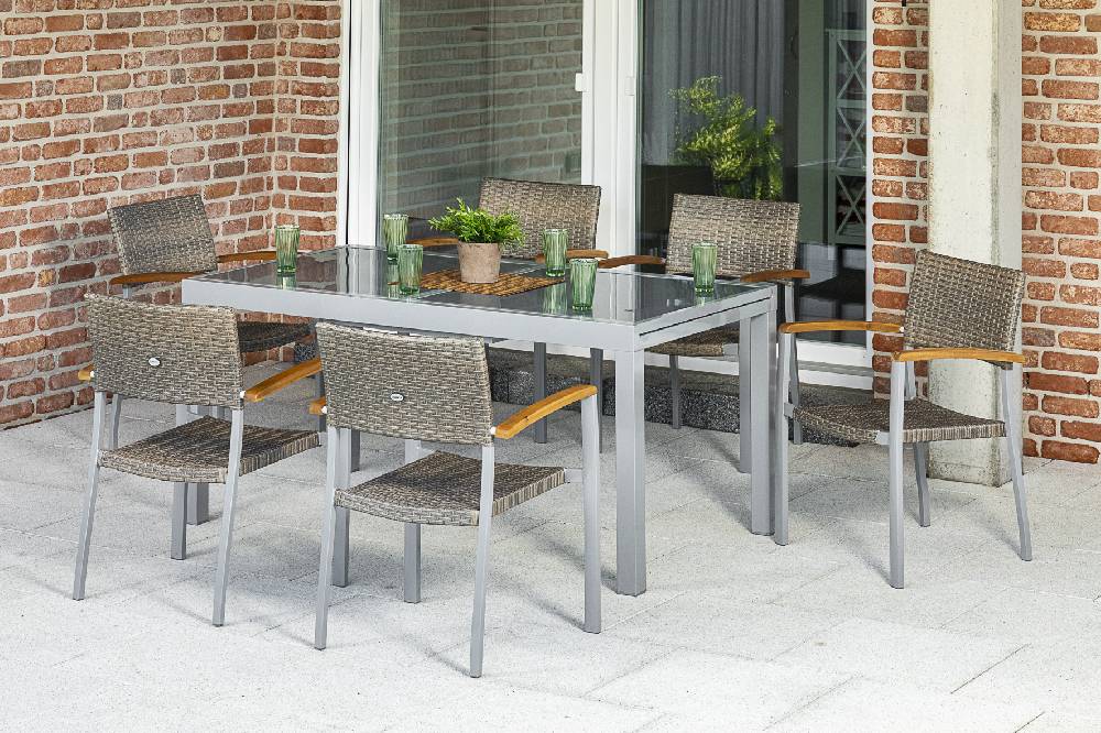 Merxx Silano Set 7tlg. Ausziehtisch 160/220 x 90 cm Riesige Ersparnisse