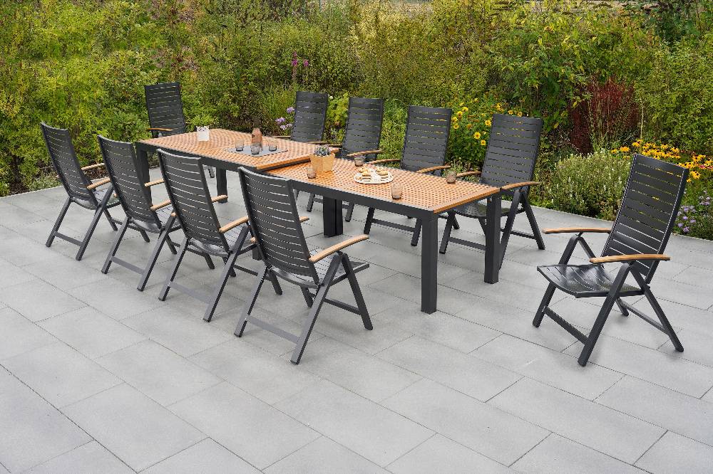 Merxx Astros Set 11tlg. Flex-Ausziehtisch 180/300 x 100 cm Bis zu 60% Rabatt