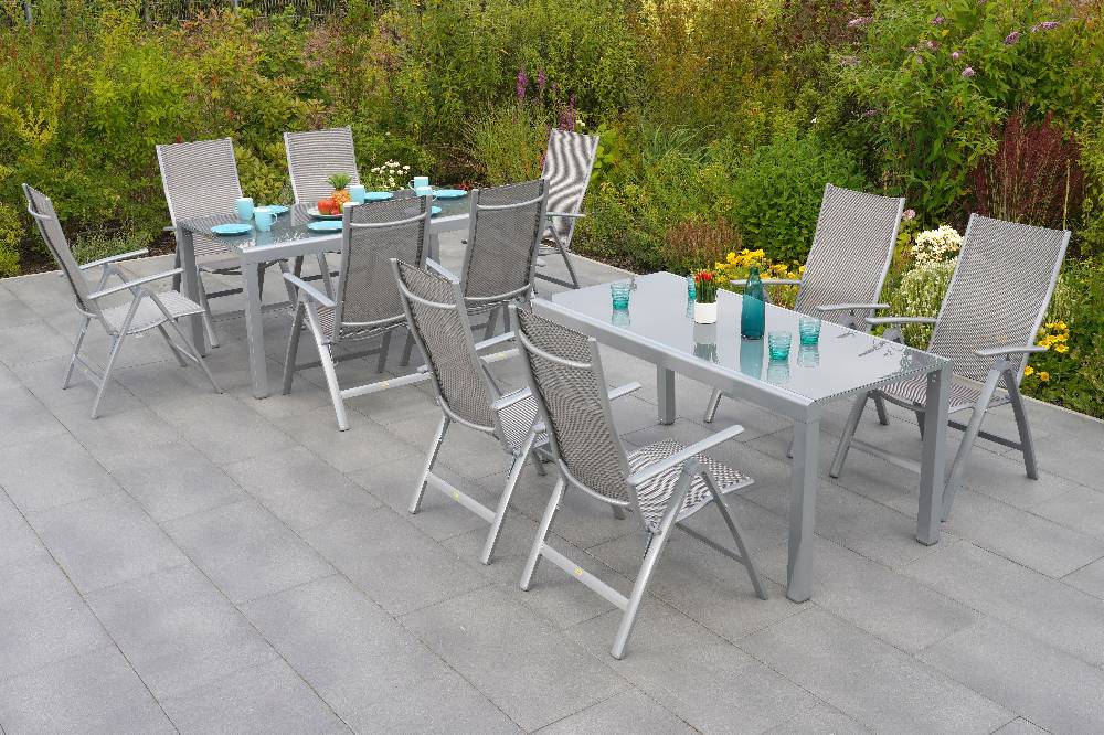 Merxx Taviano Set 11tlg. Flex-Ausziehtisch 160/320 x 90 cm Sonderangebot der Fabrik