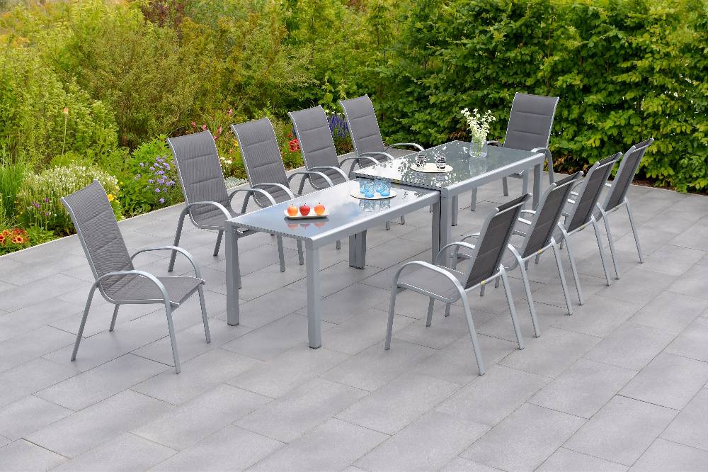Merxx Amalfi di Lusso Set 11tlg. Flex-Ausziehtisch 160/320 x 78 cm Vierteljährliche Förderung