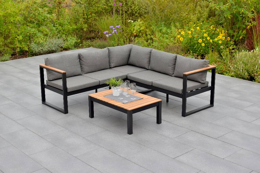 Merxx Mykonos Set 3tlg. Tisch 90 x 60 cm 3er Bank Speichern exportieren