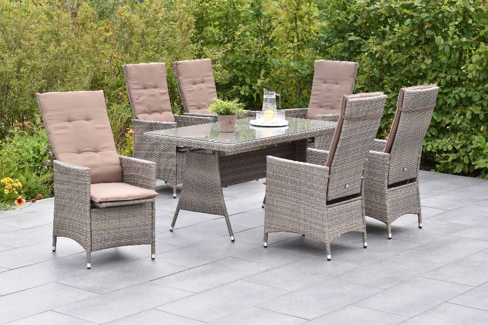 Merxx Valencia Set 13tlg. mit Tisch 150 x 80 cm - inkl. Kissen Versandkostenfrei