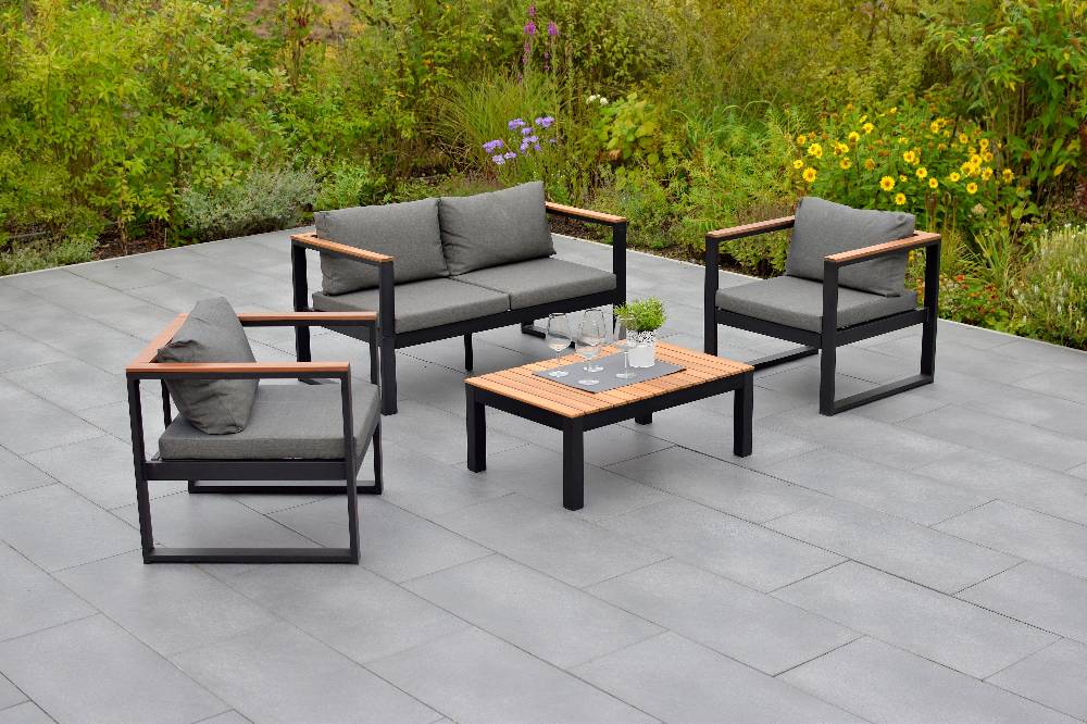 Merxx Mykonos Set 4tlg. Tisch 90 x 60 cm Bank 2-sitzig Riesige Ersparnisse